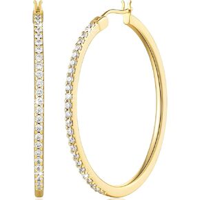 14K Gold Hoop Earrings Diamond Earrings Hoops Elegance Redefined Big Hoop Earrings 14K Gold Earrings Jewelry (40mm x 2.3mm) in Kuwait