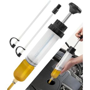 Oil Extractor,Fluid Extractor,Car Accessories Auto Syringe Pump Automotive Fluid Syringe Pump Manual Suction Vacuum Fuel for Power Steering Transmission Gear Oil & Brake Fluid Transfers
