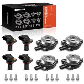 A-Premium 4-PC Camshaft Position Sensor + 4-PC Camshaft Adjuster Magnet Solenoid Kit Compatible with Mercedes-Benz Vehicles - 2006-2015 - C, CLK, CLS, E, G, GL, GLK, ML, R, S, SLK - Intake & Exhaust