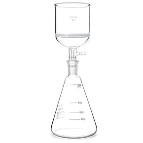 QWORK Borosilicate Glass 500ml Buchner Filtering Funnel and 1000 mL Erlenmeyer Flask, with Standard 24/40 Joint