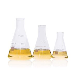 ULAB Scientific Glass Erlenmeyer Flask Set, 5 Sizes 50ml 150ml 250ml 500ml 1000ml, 3.3 Boro with Printed Graduation, UEF1002