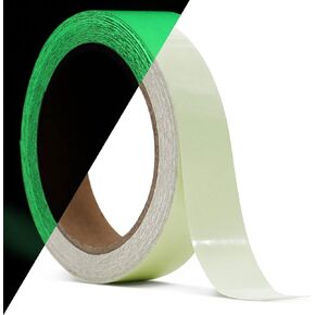 Glow in The Dark Tape 30 ft x 1 inch,Fluorescent Tape, Premium Quality Non-Toxic, Waterproof Stickers for Stairs,Walls,Steps and Exit Sign