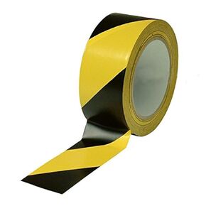 Black & Yellow Hazard Warning Safety Stripe Floor Tape • 2 Inch x 108 Feet - Ideal for Walls, Floors, Pipes and Equipment