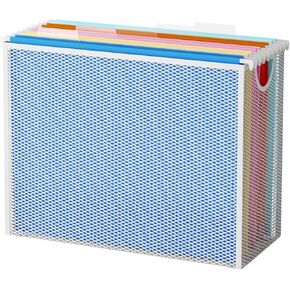 Hanging File Organizer with 5 Hanging Folders for Desk, Metal Mesh File Storage Box, Desk File Holder Folder for Office&School, No Assembly Required, Black in Kuwait