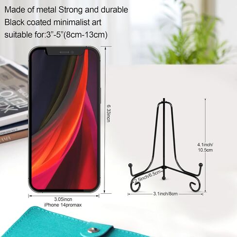 6 Pack Plate Stands For Display, Plate Holder 4 Inch , Picture Frame Stand of Metal, Frame Holder Stand and Artworks, Small Easel Stand for Book, Tabletop Art, Picture, Photo and Platter in Saudi Arabia