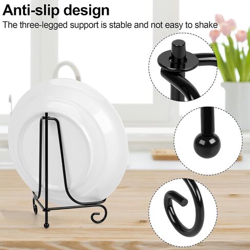 6 Pack Plate Stands For Display, Plate Holder 4 Inch , Picture Frame Stand of Metal, Frame Holder Stand and Artworks, Small Easel Stand for Book, Tabletop Art, Picture, Photo and Platter in Saudi Arabia