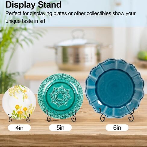 6 Pack Plate Stands For Display, Plate Holder 4 Inch , Picture Frame Stand of Metal, Frame Holder Stand and Artworks, Small Easel Stand for Book, Tabletop Art, Picture, Photo and Platter in Saudi Arabia