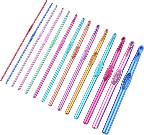 NuLink 14 Pcs Crochet Hooks Knitting Needles for Arthritic Hands Crochet Needles for Yarn Craft Crochet Kit for Beginners 2mm-10mm in Kuwait