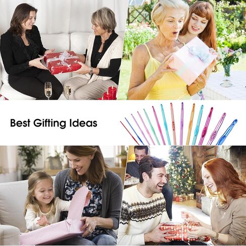 NuLink 14 Pcs Crochet Hooks Knitting Needles for Arthritic Hands Crochet Needles for Yarn Craft Crochet Kit for Beginners 2mm-10mm in Kuwait