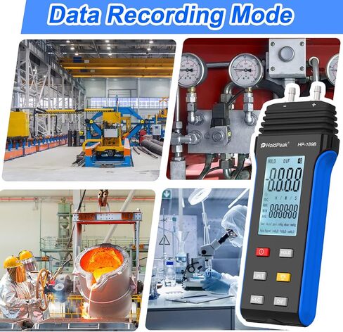 HOLDPEAK Digital Manometer, Professional Air Pressure Meter, ±206 kPa/30Psi Wide Range, Dual-Port HVAC Digital Manometer Gas Pressure Tester, Differential Pressure Gauge, Large LCD Display w/Backlight in Kuwait