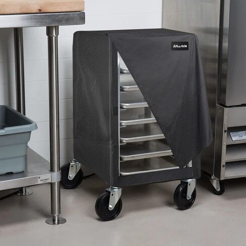 غطاء حامل صينية الخبز، غطاء رف كعكة مقاوم للماء والغبار 600D، مناسب لرف الخبز التجاري - 10 ورقات، عرض 23 بوصة × عمق 26 بوصة × ارتفاع 34 بوصة، أسود in Kuwait