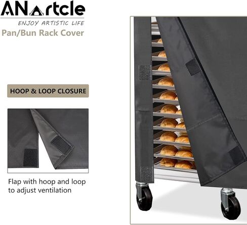 غطاء حامل صينية الخبز، غطاء رف كعكة مقاوم للماء والغبار 600D، مناسب لرف الخبز التجاري - 10 ورقات، عرض 23 بوصة × عمق 26 بوصة × ارتفاع 34 بوصة، أسود in Kuwait