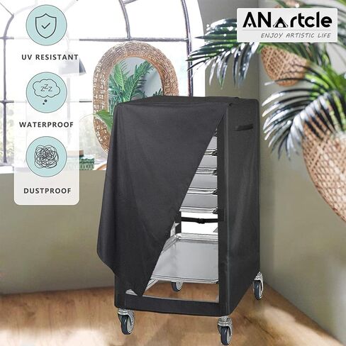 غطاء حامل صينية الخبز، غطاء رف كعكة مقاوم للماء والغبار 600D، مناسب لرف الخبز التجاري - 10 ورقات، عرض 23 بوصة × عمق 26 بوصة × ارتفاع 34 بوصة، أسود in Kuwait