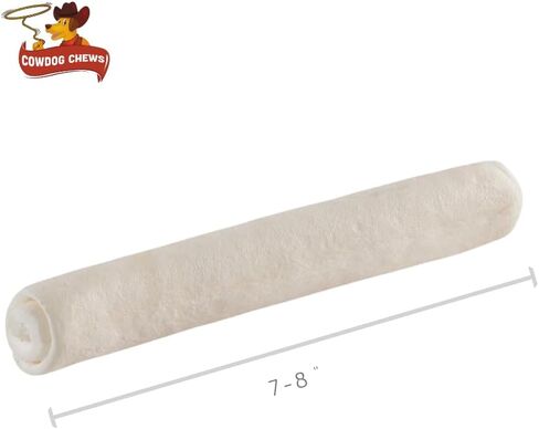 Cowdog Chews Beefhide Roll (7-8 inch) Long Lasting Dog Treat Bone, Great for Dental Health and Aggressive Chewers (20 Count) in Saudi Arabia