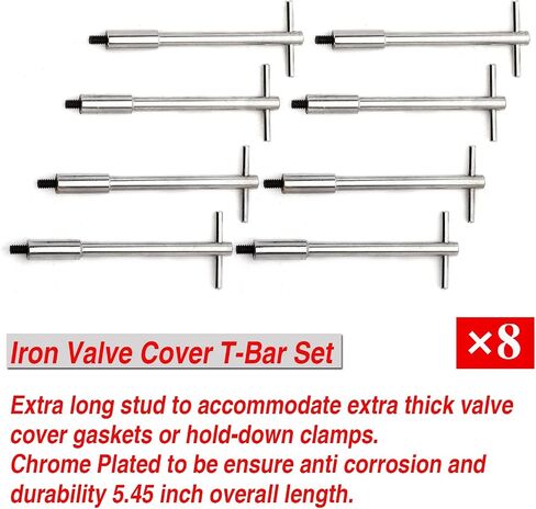 Valve Cover T-Bar Set of W/Chrome Valve Spreaders Set of 8 Silver in Saudi Arabia
