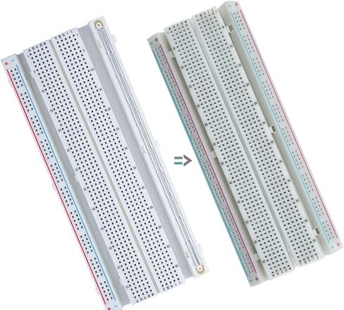 4 PCS Breadboards Kit Include 2 PCS 830 Point and 2 PCS 400 Point Solderless Breadboards for Arduino Proto Shield Distribution Connecting Blocks(+ 3 PCS Breadboard DC Power Jack) in Saudi Arabia