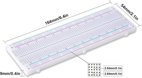 4 PCS Breadboards Kit Include 2 PCS 830 Point and 2 PCS 400 Point Solderless Breadboards for Arduino Proto Shield Distribution Connecting Blocks(+ 3 PCS Breadboard DC Power Jack) in Saudi Arabia