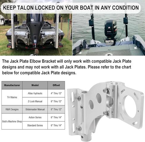 1810340 Talon Mounting Brackets, Side Mounted Jack Plate Adapter Brackets, Talon Shallow Water Anchor Mounting Bracket Mount Extension Plate Brackets for Port or Starboard in Kuwait