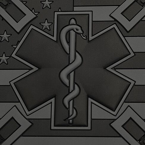 Blackout EMS EMT Fire Fighter Department USA American Flag Rescue Firemen Medic Morale PVC Touch Fastener Patch in Saudi Arabia
