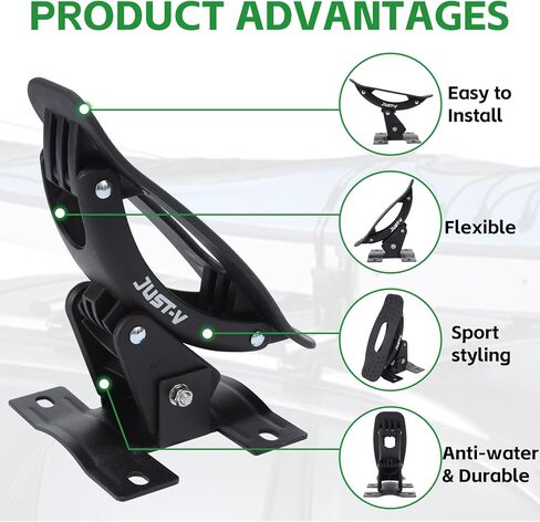 رفوف سقف سرج الكاياك الفولاذية رف سقف السيارة العالمي لحامل قوارب الكاياك والزورق مجداف لوح ركوب الأمواج على السطح العلوي للتركيب على العارضة لشاحنة الدفع الرباعي للسيارة in Kuwait