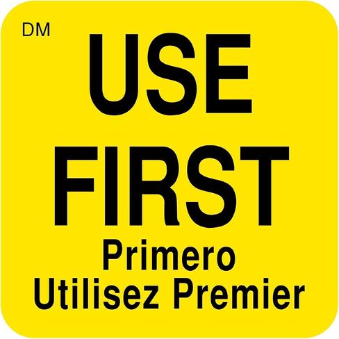 DayMark Safety Systems-IT112439 "USE FIRST" Dissolvable Label, 2" x 2" (Roll of 250) - Yellow in Saudi Arabia