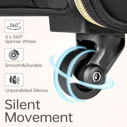 حقيبة كمبيوتر محمول Ytonet Rolling، حقيبة دوارة مقاس 17.3 بوصة للنساء مع 4 عجلات دوارة، حقيبة كمبيوتر دوارة مقاومة للماء مع قفل، حقيبة دوارة للسفر والعمل والمعلم طوال الليل، أسود in Kuwait