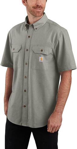 Carhartt Men's Big & Tall Loose Fit Midweight Chambray Short-Sleeve Shirt in Saudi Arabia