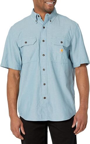 Carhartt Men's Big & Tall Loose Fit Midweight Chambray Short-Sleeve Shirt in Saudi Arabia