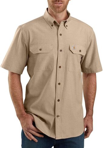 Carhartt Men's Big & Tall Loose Fit Midweight Chambray Short-Sleeve Shirt in Saudi Arabia