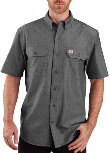 Carhartt Men's Big & Tall Loose Fit Midweight Chambray Short-Sleeve Shirt in Saudi Arabia
