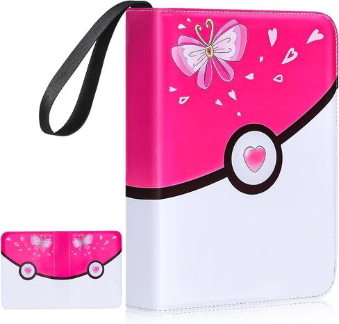 حافظة بطاقات مكونة من 4 جيوب، ألبوم بطاقات بسحاب تجاري مع 504 أكمام للبطاقات، حامل بطاقات هدايا كتاب للفتيات، وردي in Kuwait