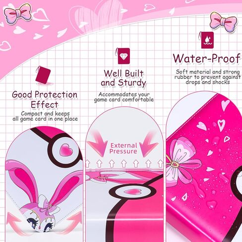 حافظة بطاقات مكونة من 4 جيوب، ألبوم بطاقات بسحاب تجاري مع 504 أكمام للبطاقات، حامل بطاقات هدايا كتاب للفتيات، وردي in Kuwait