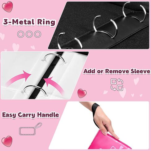 حافظة بطاقات مكونة من 4 جيوب، ألبوم بطاقات بسحاب تجاري مع 504 أكمام للبطاقات، حامل بطاقات هدايا كتاب للفتيات، وردي in Kuwait