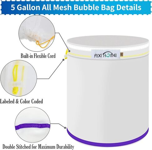 حقيبة فلتر شبكية بالكامل من AIXIHOME مكونة من 5 عبوات بسعة 5 جالون، وشاشة فلتر 27 ميكرون وحقيبة تخزين in Kuwait