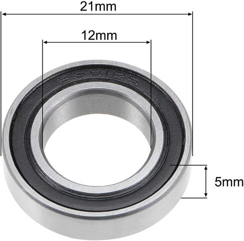 uxcell 6805-2RS Deep Groove Ball Bearings 25mm Inner Dia 37mm OD 7mm Bore Double Sealed Chrome Steel Z2 5pcs in Saudi Arabia
