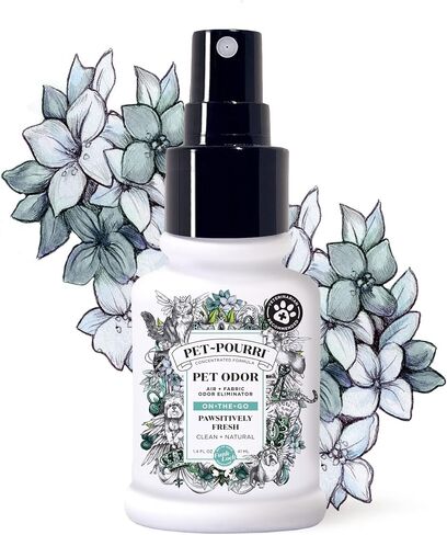 Pet-Pourri Pawsitively Fresh Pet Odor Freshener Bundle - 16 Fl Oz and 1.4 Fl Oz Air + Fabric Odor Freshener Spray, and 7.5 Oz Pet Odor Freshener Candle – Jasmine, Fresh Air and Pear in Saudi Arabia