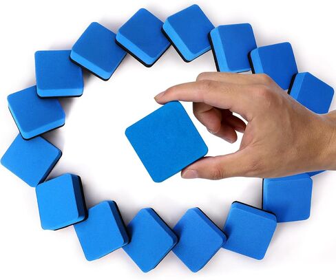 Dry Erase Erasers, 48 Pack Magnetic Whiteboard Dry Eraser Chalkboard Cleansers, Small Dry Erase Eraser, Magnetic Erasers(Blue) … in Kuwait