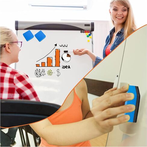 Dry Erase Erasers, 48 Pack Magnetic Whiteboard Dry Eraser Chalkboard Cleansers, Small Dry Erase Eraser, Magnetic Erasers(Blue) … in Kuwait