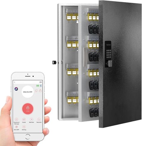 صندوق قفل WeHere 24 مفتاحًا، 16 خزانة مفاتيح مع قفل مركب وعلامات مفاتيح، صندوق قفل مثبت على الحائط منظم للمفاتيح، تخزين أمان المفاتيح للجراج، المكتب، هولتيل، المنزل in Kuwait