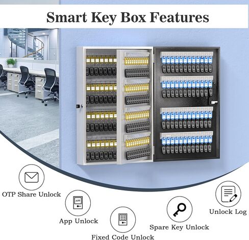 صندوق قفل WeHere 24 مفتاحًا، 16 خزانة مفاتيح مع قفل مركب وعلامات مفاتيح، صندوق قفل مثبت على الحائط منظم للمفاتيح، تخزين أمان المفاتيح للجراج، المكتب، هولتيل، المنزل in Kuwait