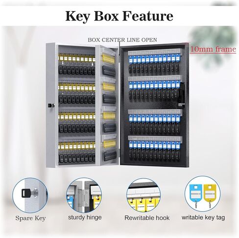 صندوق قفل WeHere 24 مفتاحًا، 16 خزانة مفاتيح مع قفل مركب وعلامات مفاتيح، صندوق قفل مثبت على الحائط منظم للمفاتيح، تخزين أمان المفاتيح للجراج، المكتب، هولتيل، المنزل in Kuwait