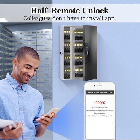 صندوق قفل WeHere 24 مفتاحًا، 16 خزانة مفاتيح مع قفل مركب وعلامات مفاتيح، صندوق قفل مثبت على الحائط منظم للمفاتيح، تخزين أمان المفاتيح للجراج، المكتب، هولتيل، المنزل in Kuwait