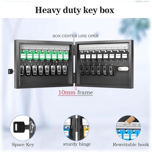 WeHere 32 Key Lock Box with Dual Lock, Combination & Key Unlock, Key Cabinet Wall Mount with Key Tag Label, Key Holder Storage Lockbox for Store, Office, Company, House, App Key Directory ERP in Saudi Arabia