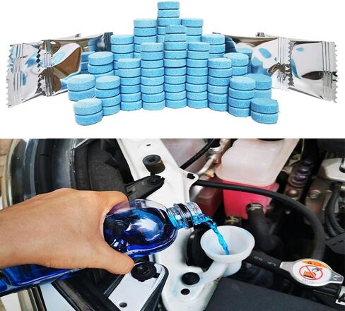 50 Pcs Car Windshield Washer Fluid concentrate Tablets,Windshield Wiper Fluid,1 Pack Makes 52.5 Gallons,1 Piece Makes 1.05 Gallons(Winter: Use With De-icer or Methanol) in Saudi Arabia