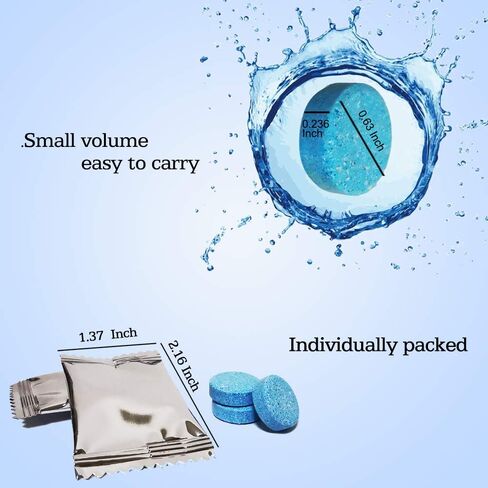 50 Pcs Car Windshield Washer Fluid concentrate Tablets,Windshield Wiper Fluid,1 Pack Makes 52.5 Gallons,1 Piece Makes 1.05 Gallons(Winter: Use With De-icer or Methanol) in Saudi Arabia