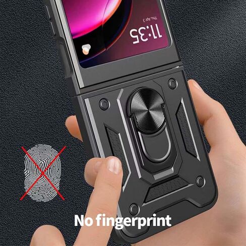 حافظة هاتف Z-flip لهاتف Motorola Razr 40 Ultra مع غطاء كاميرا ومسند مغناطيسي اجتازت الدرجة العسكرية 16 قدمًا. ملحقات الهاتف التي تم اختبارها من السقوط 2024 (أحمر) in Saudi Arabia