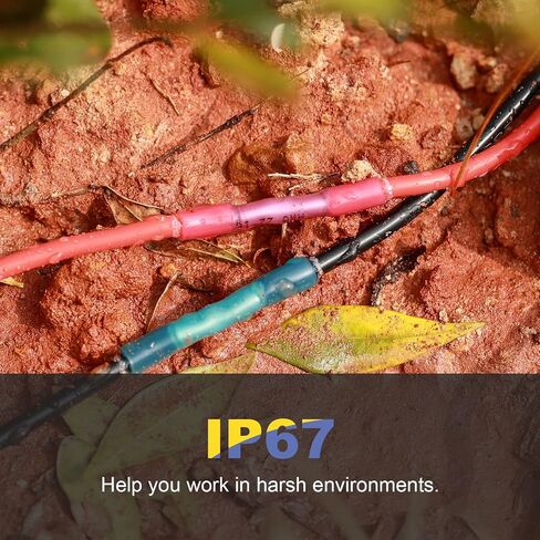 Haisstronica 200PCS 16-14 Awg Blue Heat Shrink Butt Connectors-Tinned Red Copper 0.8mm-Marine Grade Insulated Crimp Wire Connectors-Waterproof Electrical Connectors-Butt Splice for Marine,Boat,Stereo in Saudi Arabia
