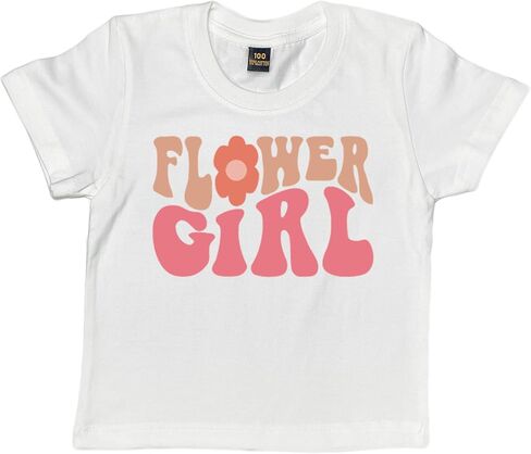 Groovy Flower Girl A Bridesmaid Proposal Flower Girl Tops for Toddler Little Girl Kids Wedding T-Shirt (3-4T, FLOWER GIRL-T Shirt) in Saudi Arabia