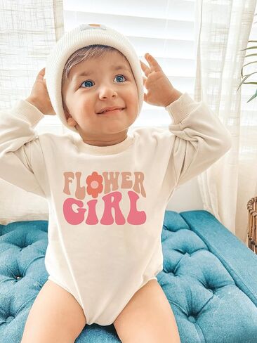 Groovy Flower Girl A Bridesmaid Proposal Flower Girl Tops for Toddler Little Girl Kids Wedding T-Shirt in Saudi Arabia