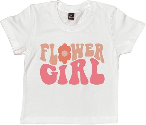 Groovy Flower Girl A Bridesmaid Proposal Flower Girl Tops for Toddler Little Girl Kids Wedding T-Shirt (3-4T, FLOWER GIRL-T Shirt) in Saudi Arabia